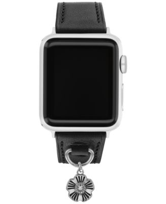COACH Black Leather Apple Watch Band 38/41mm - Macy display picture 2