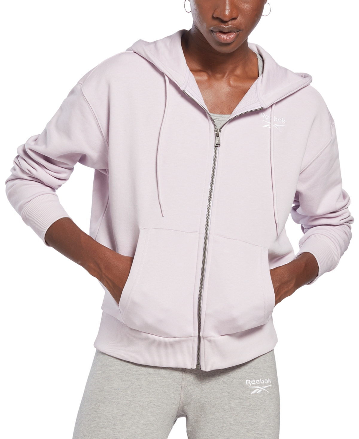 Reebok Women's French Terry Full-zip Track Jacket In Quartz Glow