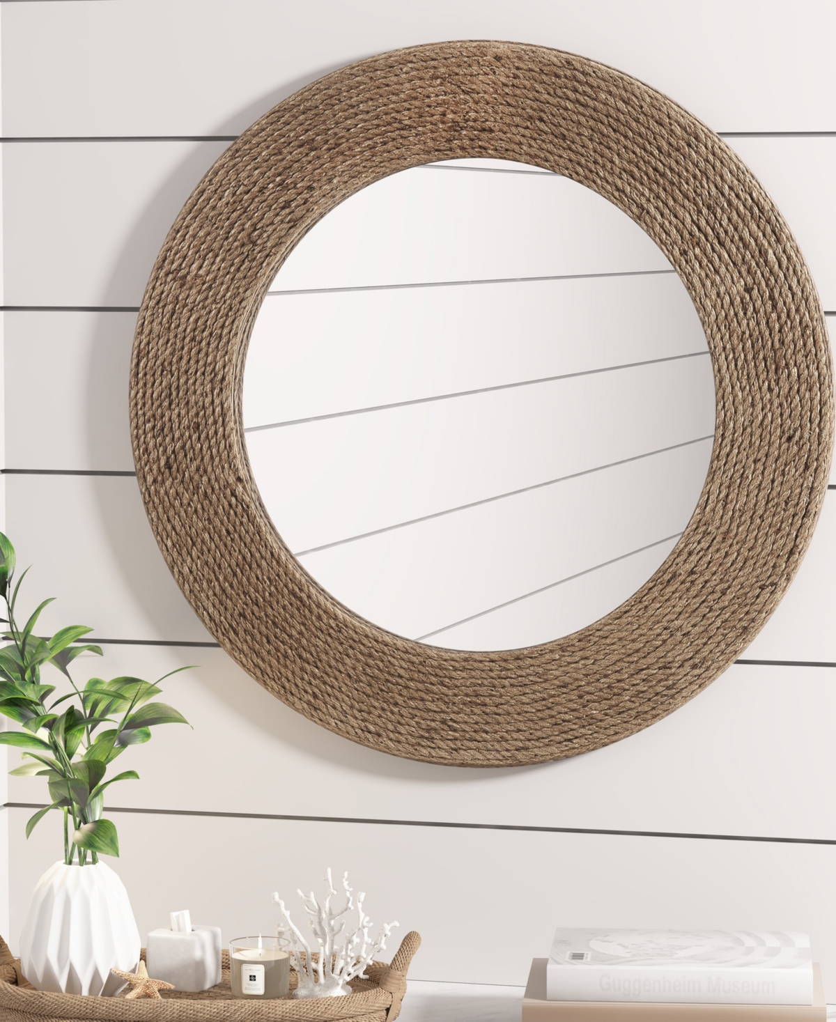 Madison Park Cove Round Jute Mirror