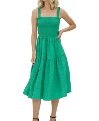 Vero Moda Mollie Smocked Cutout-Back Midi Dress - Macy's