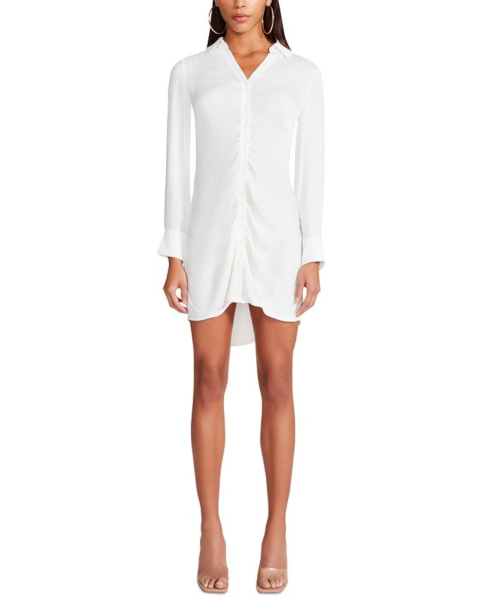 BB Dakota by Steve Madden Let s Disco Satin Ruched Shirtdress Macy s