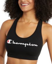 NWT Champion pink white blue gingham sports bra spellout womens medium new