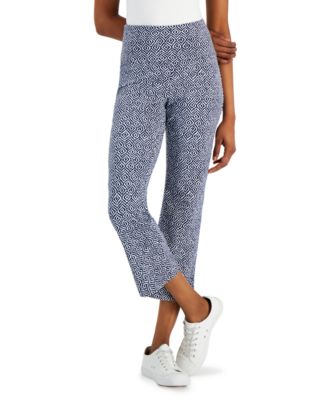 Style & Co - Petite Printed Cropped Flare Pants