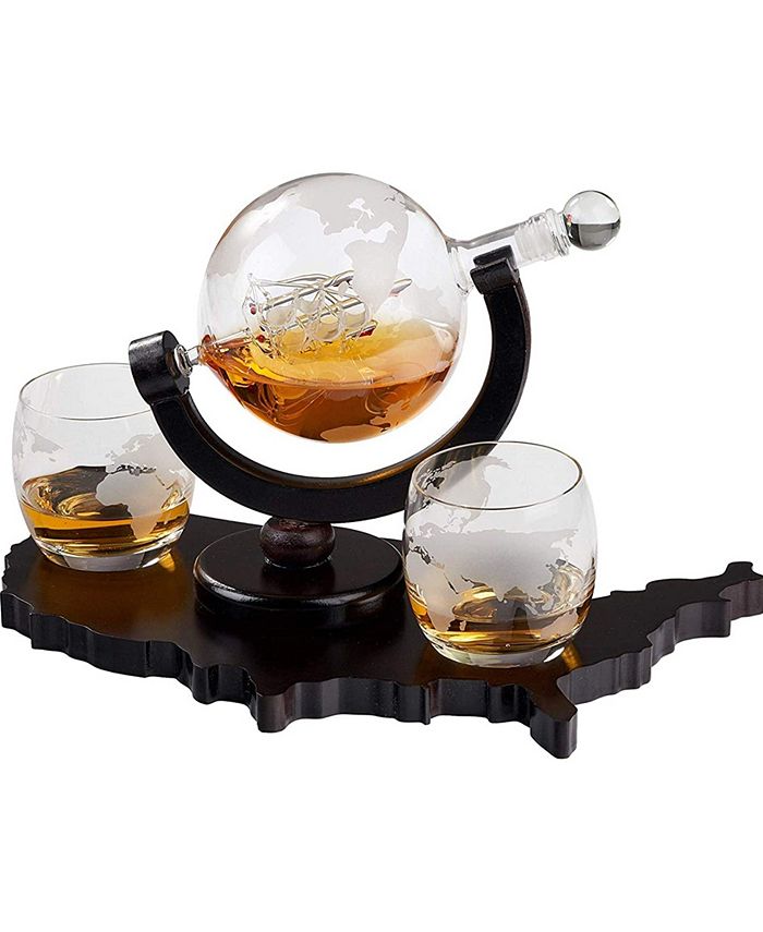 Bezrat Whiskey Decanter Set Of 4 Macys 3217