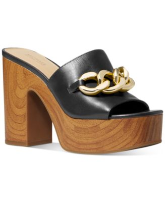Michael Kors Women's Scarlett Platform Mule Chain Sandals & Reviews -  Sandals - Shoes - Macy's