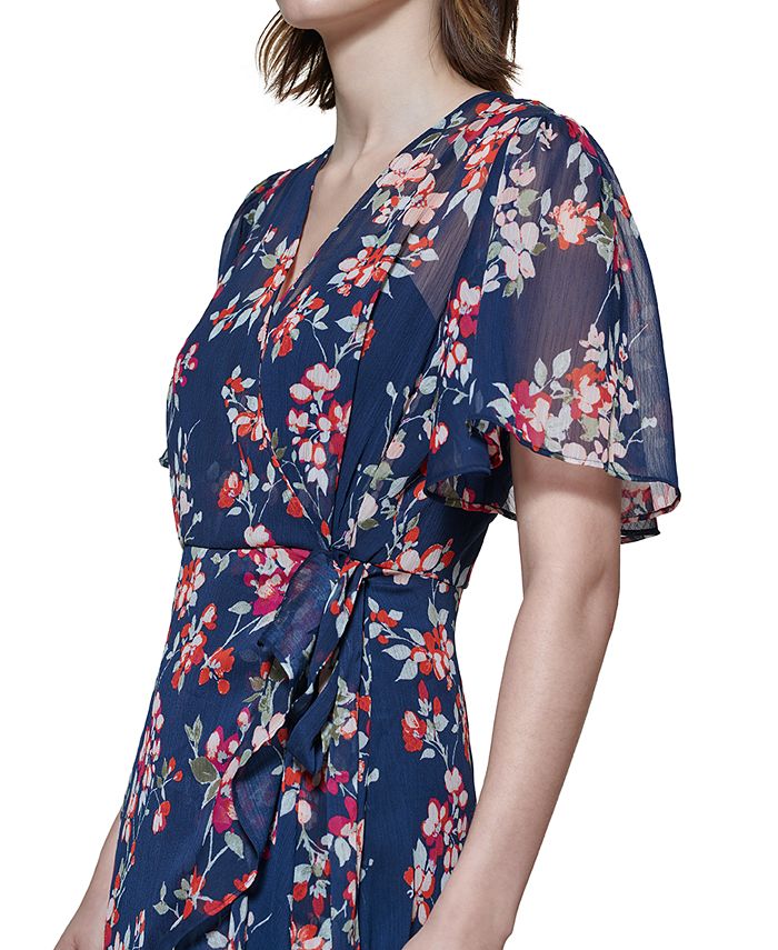 Calvin Klein FlutterSleeve Fit & Flare Dress Macy's