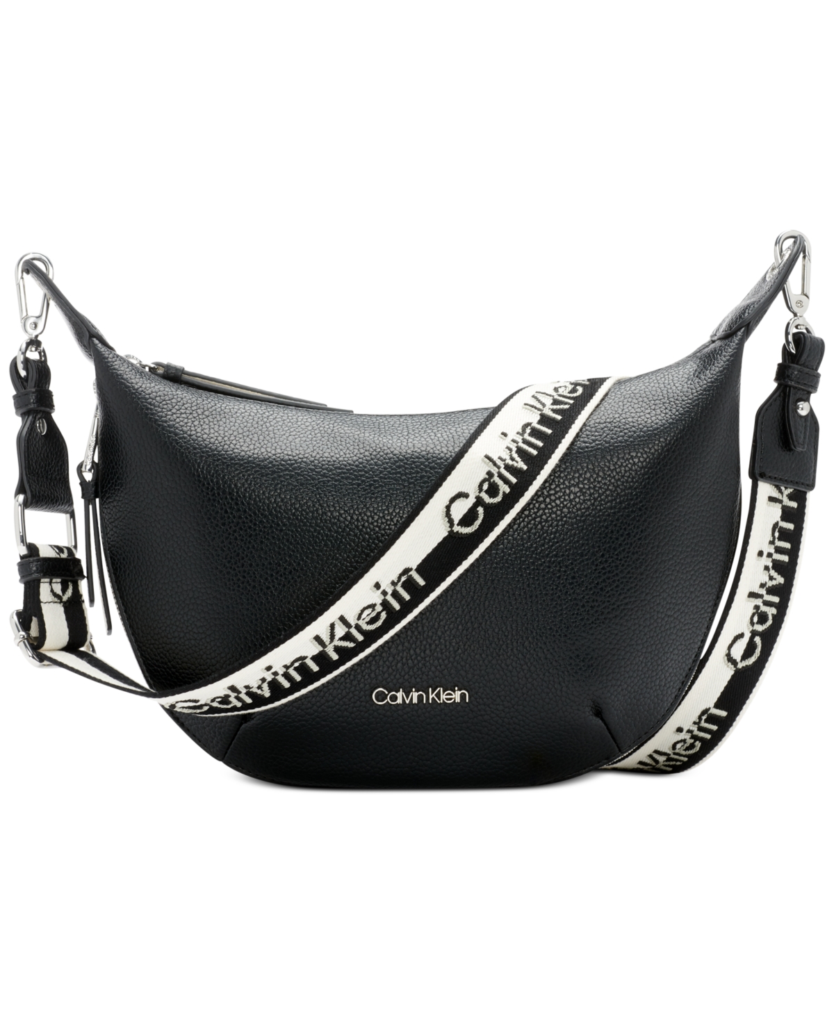 Calvin Klein Saddie Crossbody In Black/silver