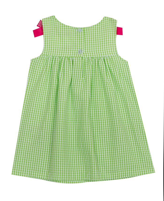 Rare Editions Baby Girls Check Dress with Watermelons Applique - Macy's