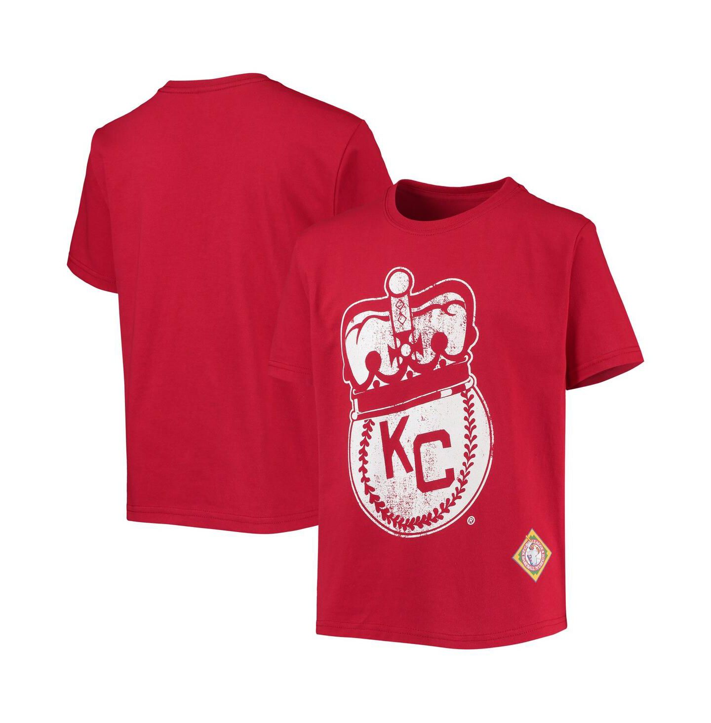 Футболка Stitches Red Kansas City Monarchs Negro League Logo для мальчиков — фото 1
