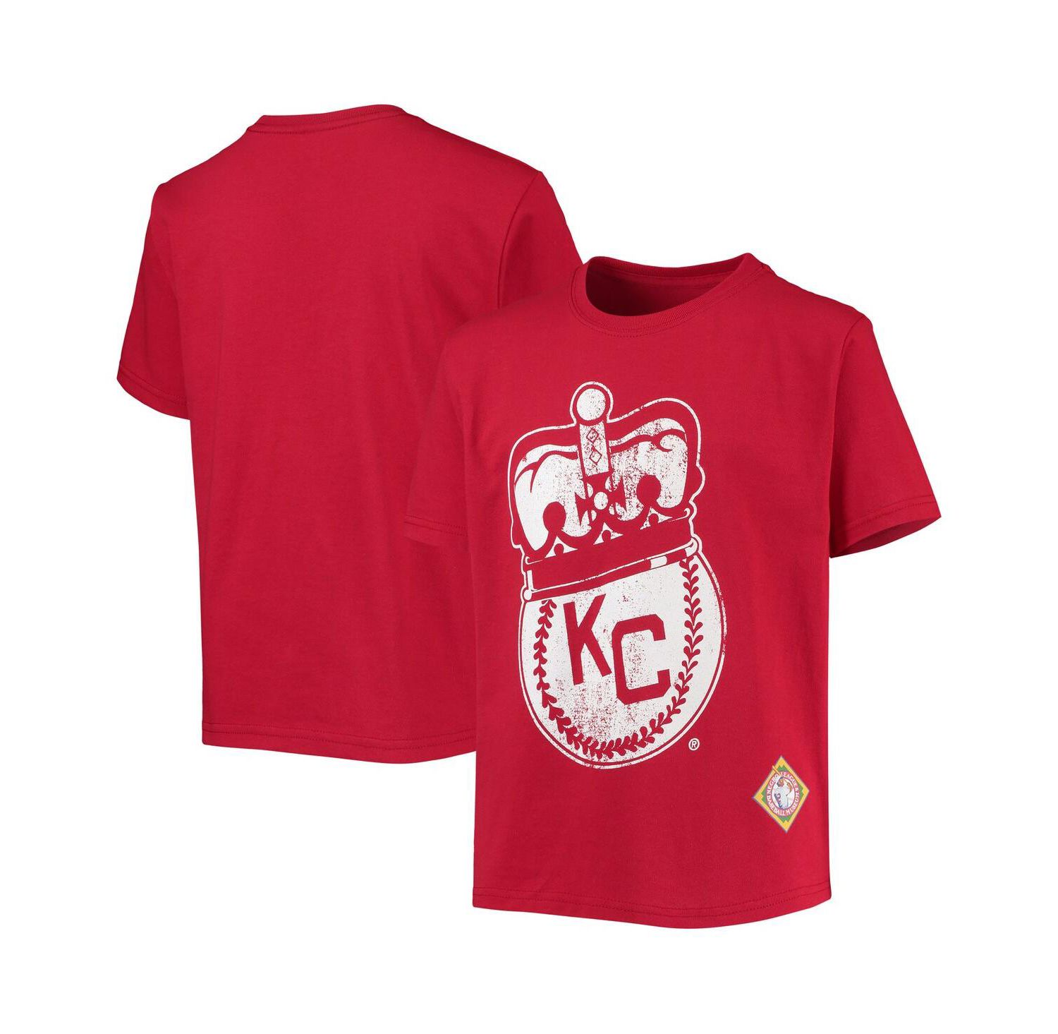 Big Boys Red Kansas City Monarchs Negro League Logo T-shirt