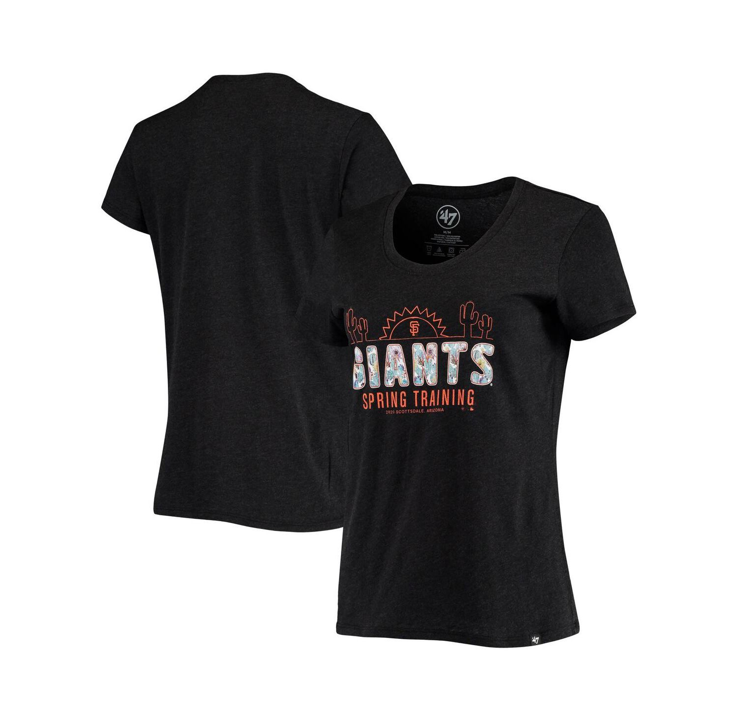 Women's Black San Francisco Giants Spring Training Floral Fill Club T-shirt