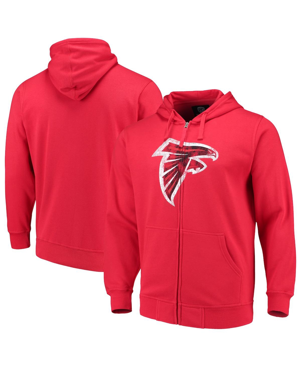 G-III Sports by Carl Banks Men's Big and Tall Red Atlanta Falcons Primary Logo Full-Zip Hoodie