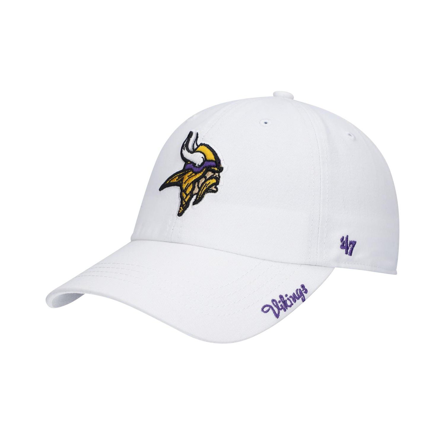 Women's '47 White Minnesota Vikings Miata Clean Up Logo Adjustable Hat