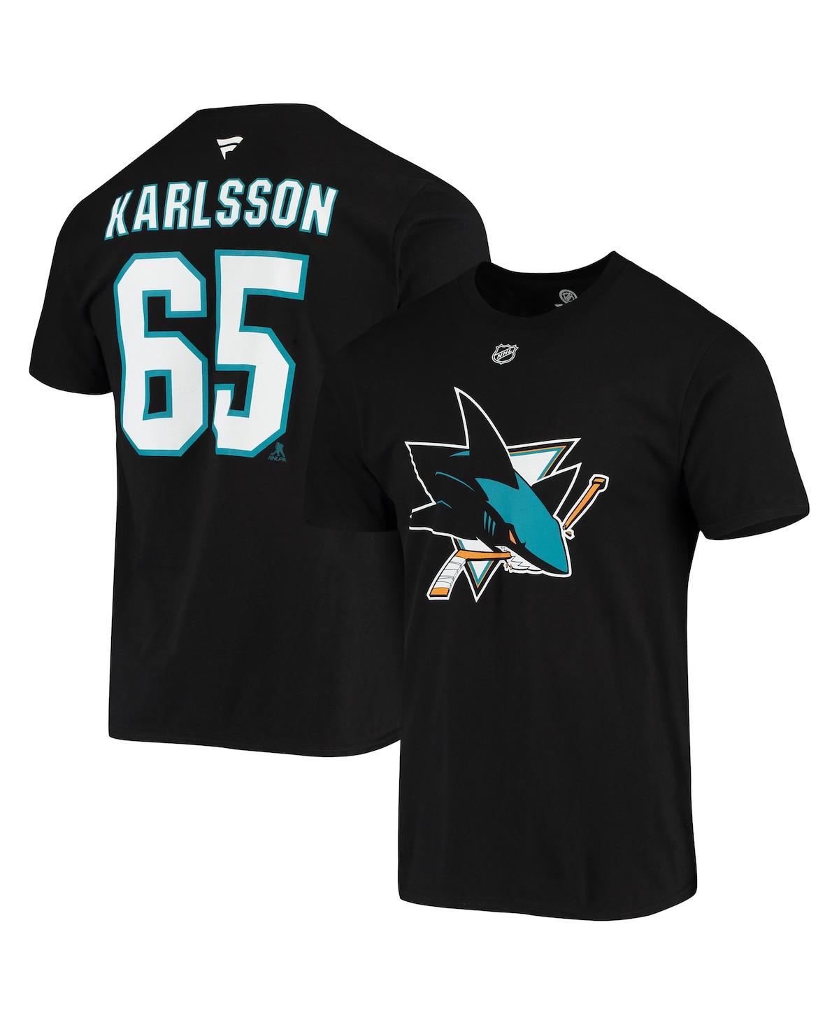 FANATICS MEN'S FANATICS ERIK KARLSSON BLACK SAN JOSE SHARKS NAME AND NUMBER T-SHIRT