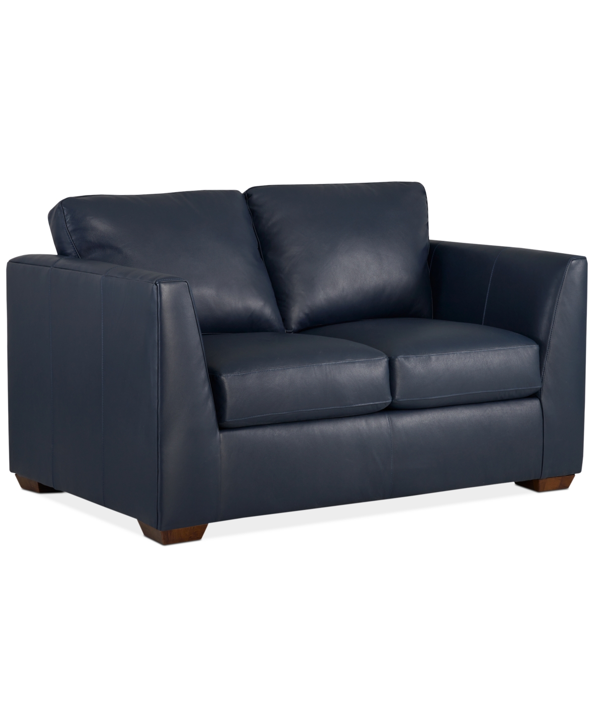 Shop Macy's Cheriel 62" Leather Loveseat, Created For  In Sapphire