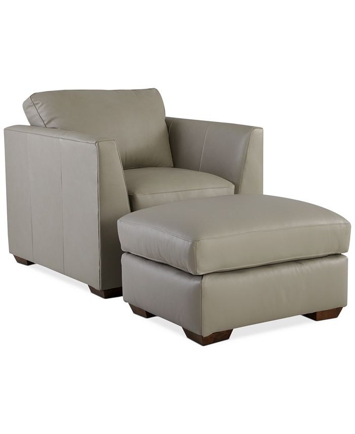 Macy's Cheriel 39" Leather Chair, Created for Macy's & Reviews Furniture Macy's
