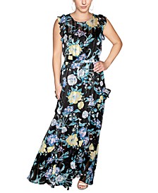 Ruffled Floral-Print Maxi Dress