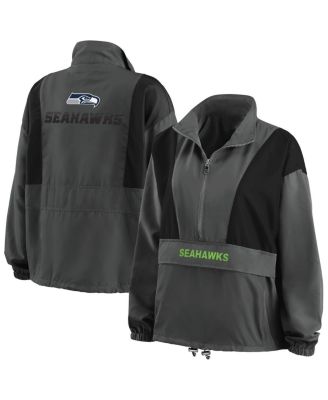 WEAR by Erin Andrews Women's Charcoal Seattle Seahawks Popover Packable  Half-Zip Jacket - Macy's