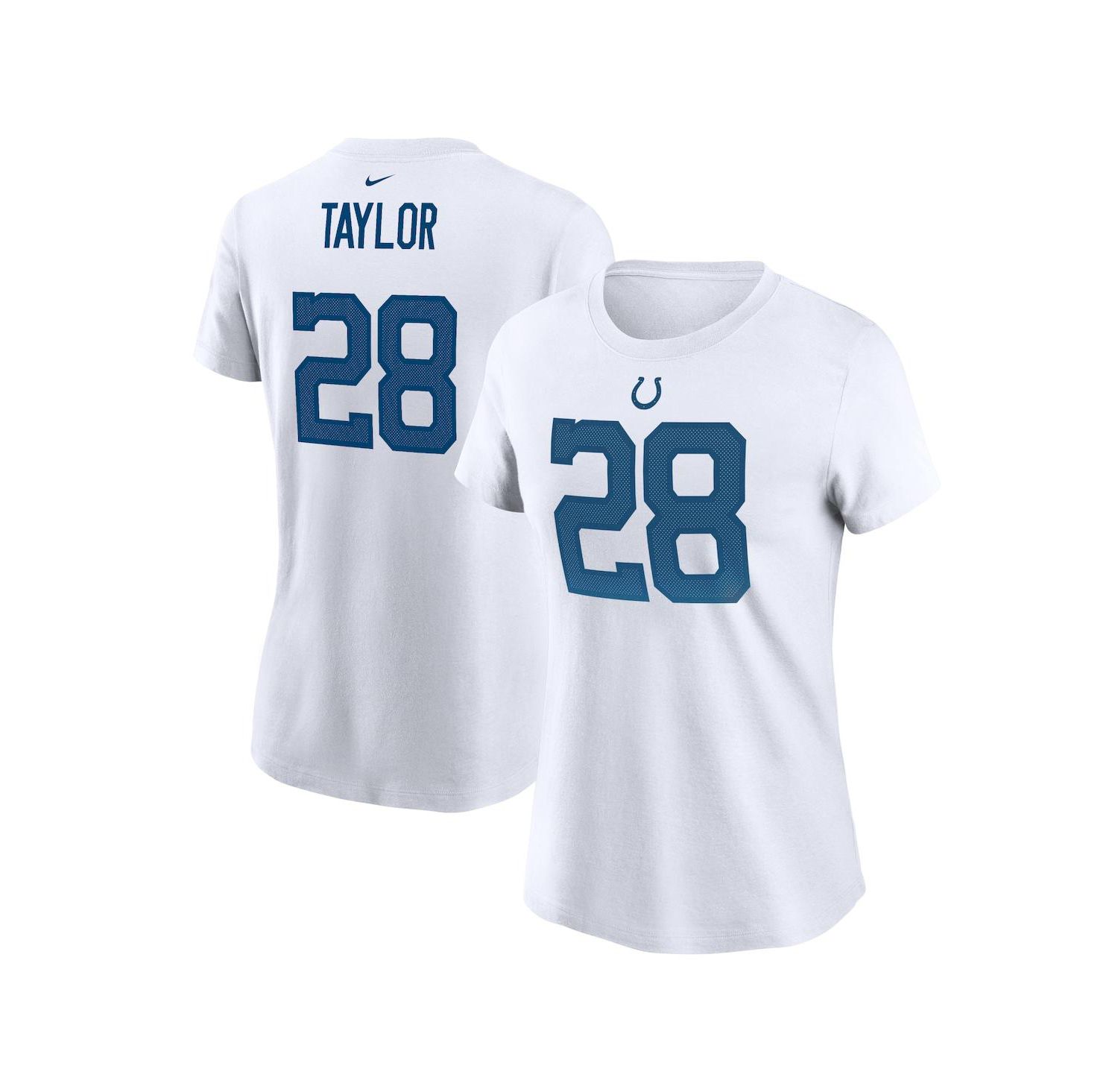 Women's Jonathan Taylor White Indianapolis Colts Player Name & Number T-shirt
