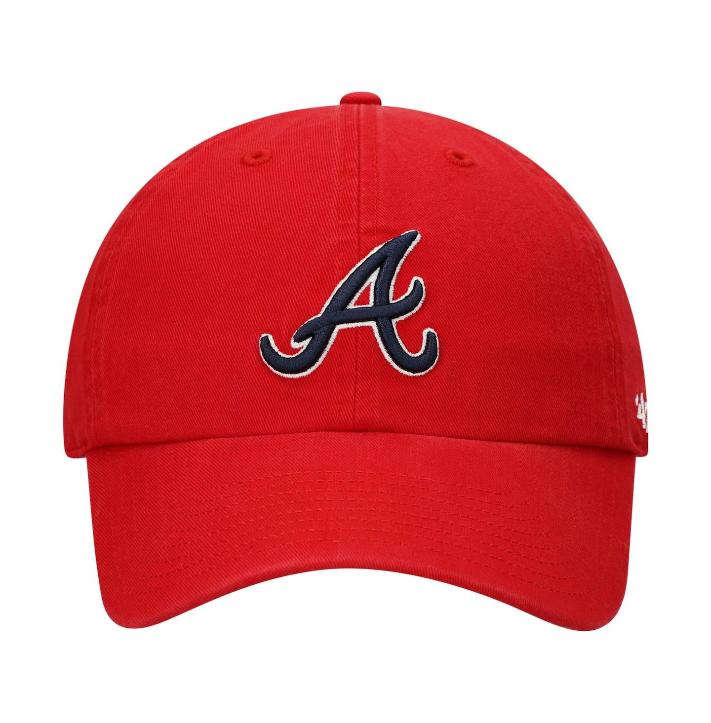 Мужская кепка '47 Brand Red Atlanta Braves Team Clean Up Adjustable Hat — фото 3