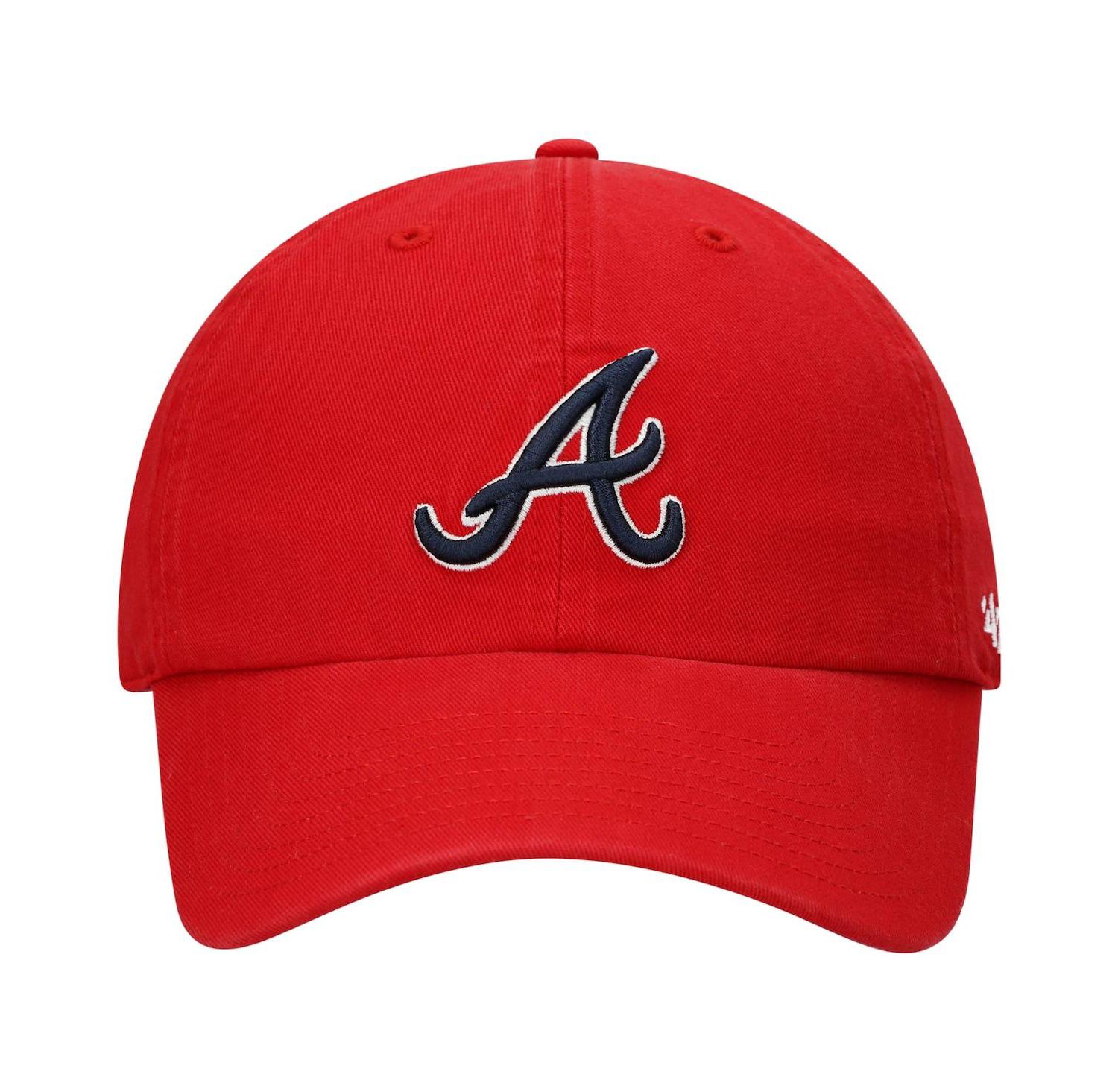 Men's '47 Red Atlanta Braves Team Clean Up Adjustable Hat