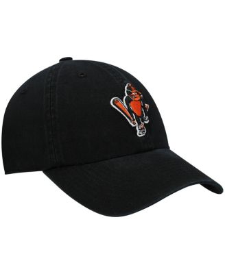 Men's '47 Black Baltimore Orioles Logo Cooperstown Collection Clean Up Adjustable Hat