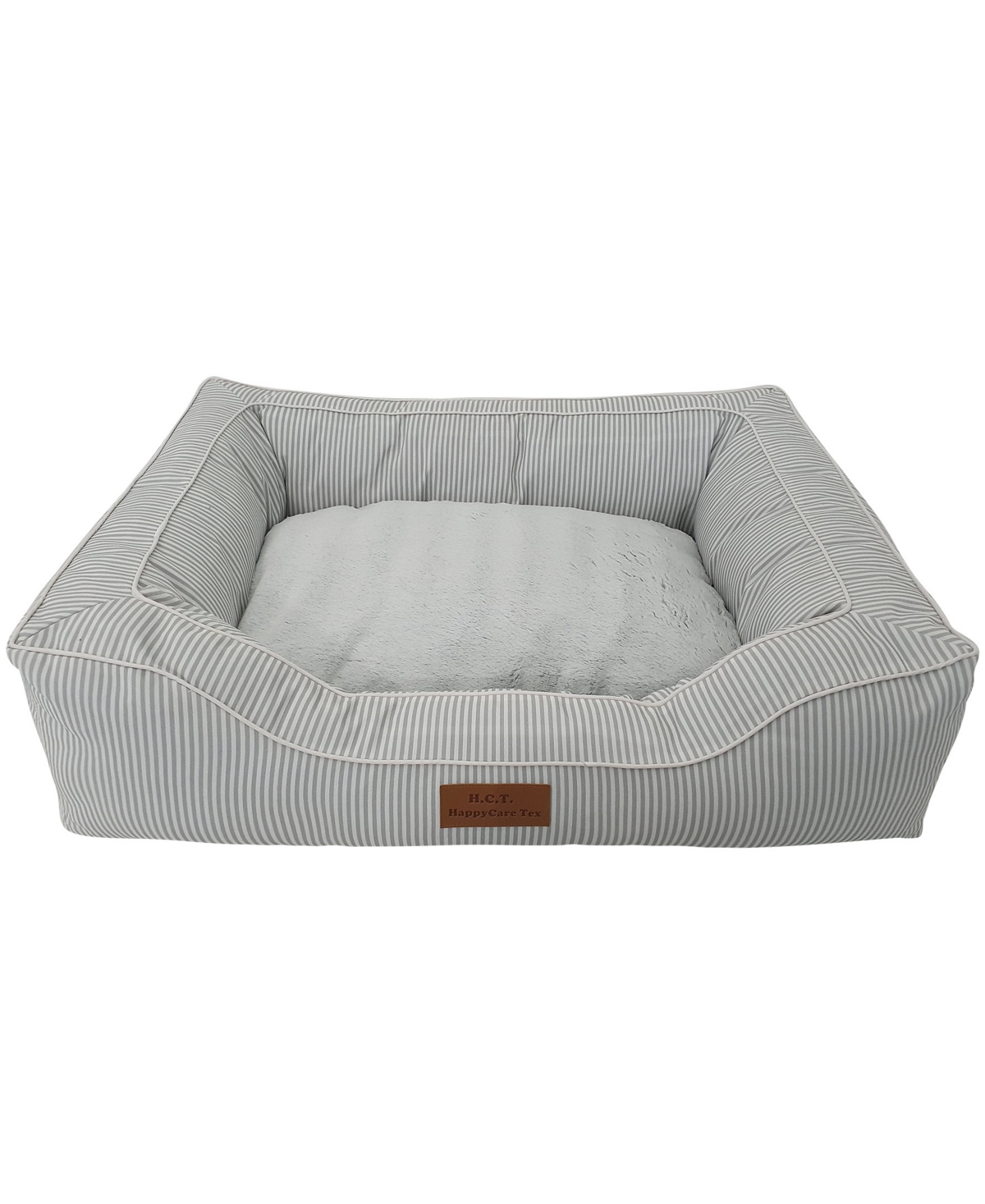 Canvas Rectangle Pet Bed, Large - Stripe Gray