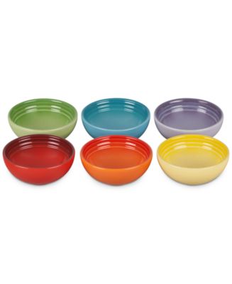 Le Creuset Set of Six Stoneware Multi Color Pinch Bowls - Macy's