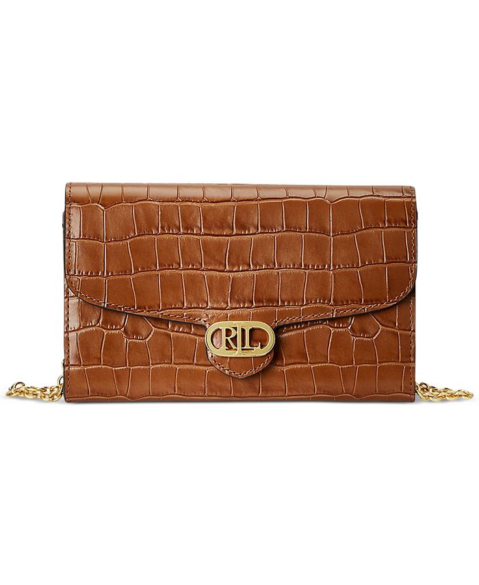 Buy Lauren Ralph Lauren Women Gold Embossed Leather Medium Adair