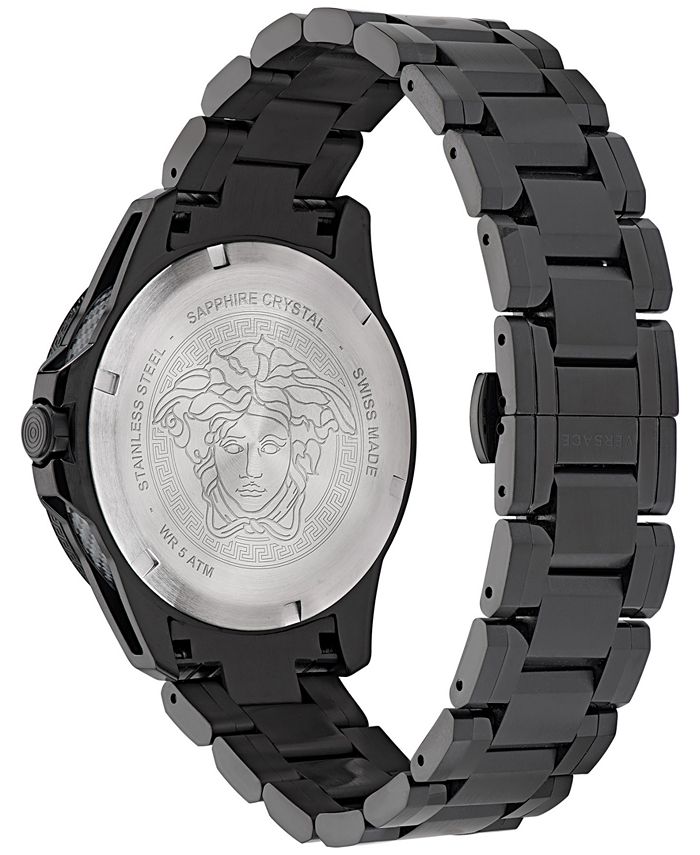 Versace Men's Swiss Sport Tech GMT Black Ion Plated Stainless Steel