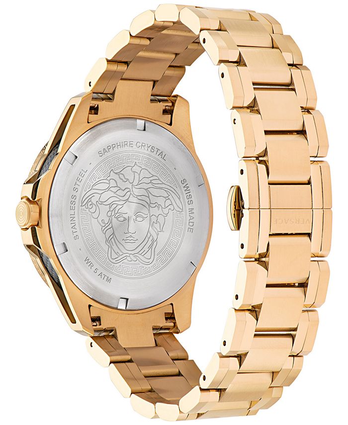 Versace Men's Swiss Sport Tech GMT Gold Ion Plated Stainless Steel