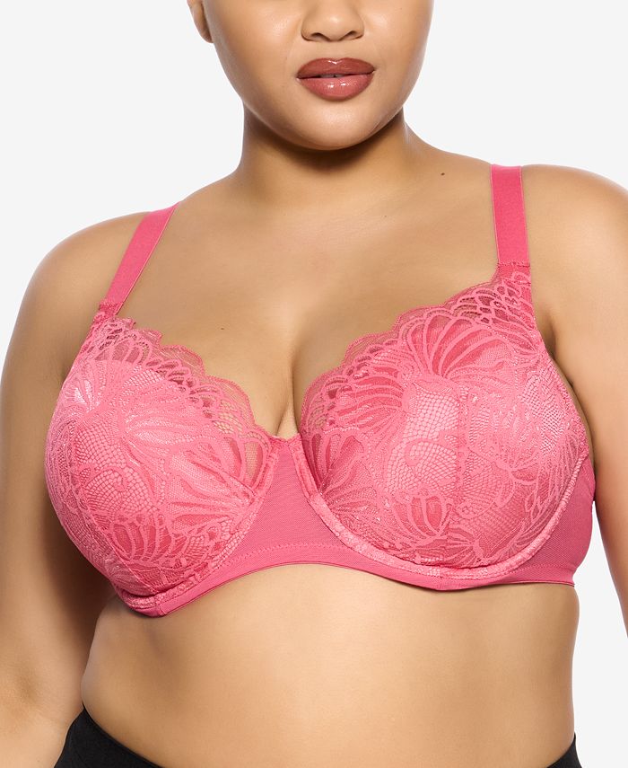 Felina Paramour Tempting Plush All Over Lace Underwire Bra (Tango Red, 42H)  at  Women's Clothing store