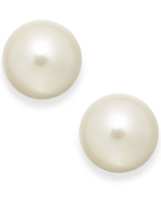 faux pearl earrings