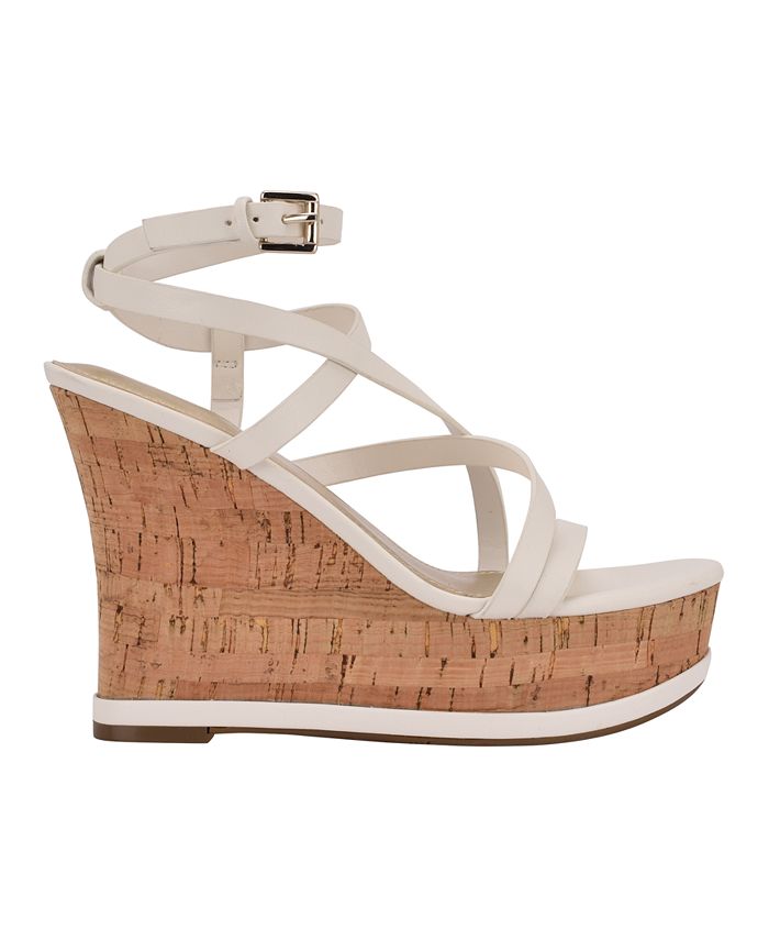 GUESS Women's Deedra Cork Wedge Sandals & Reviews Sandals Shoes