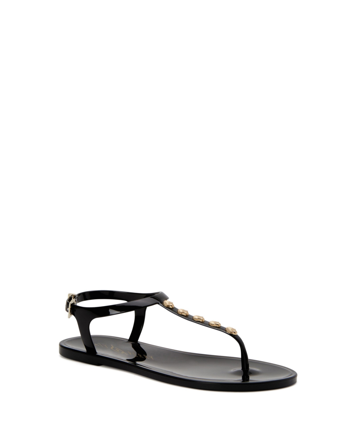 Shop Katy Perry Women's The Geli Stud T-strap Sandals In Seashell Black