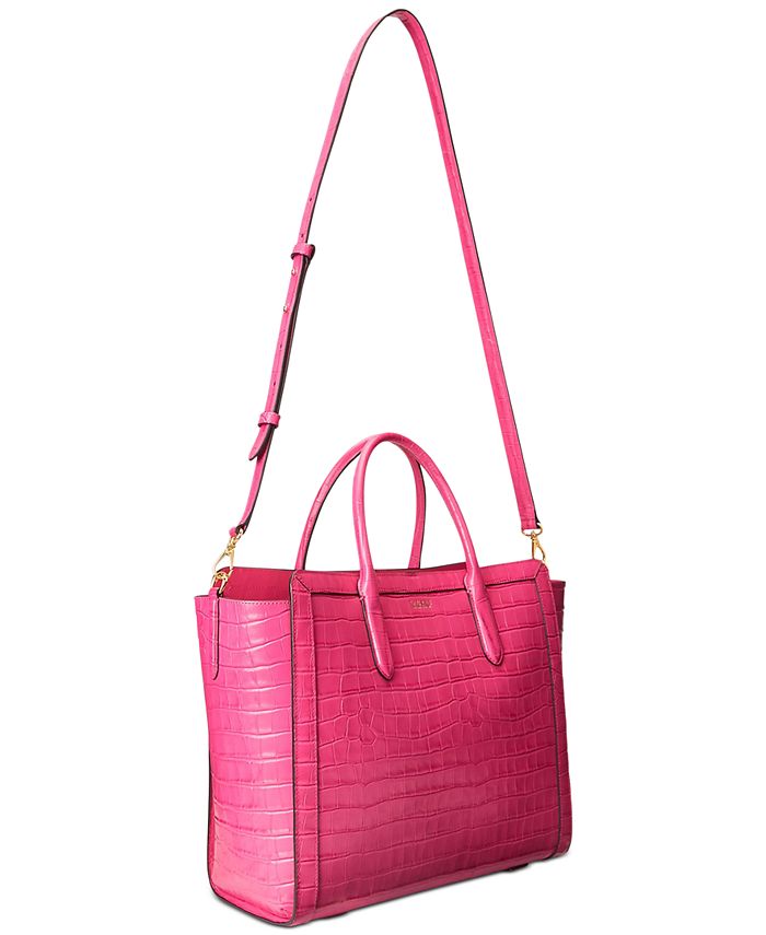 Lauren Ralph Lauren Embossed Leather Large Tyler Tote Macy's