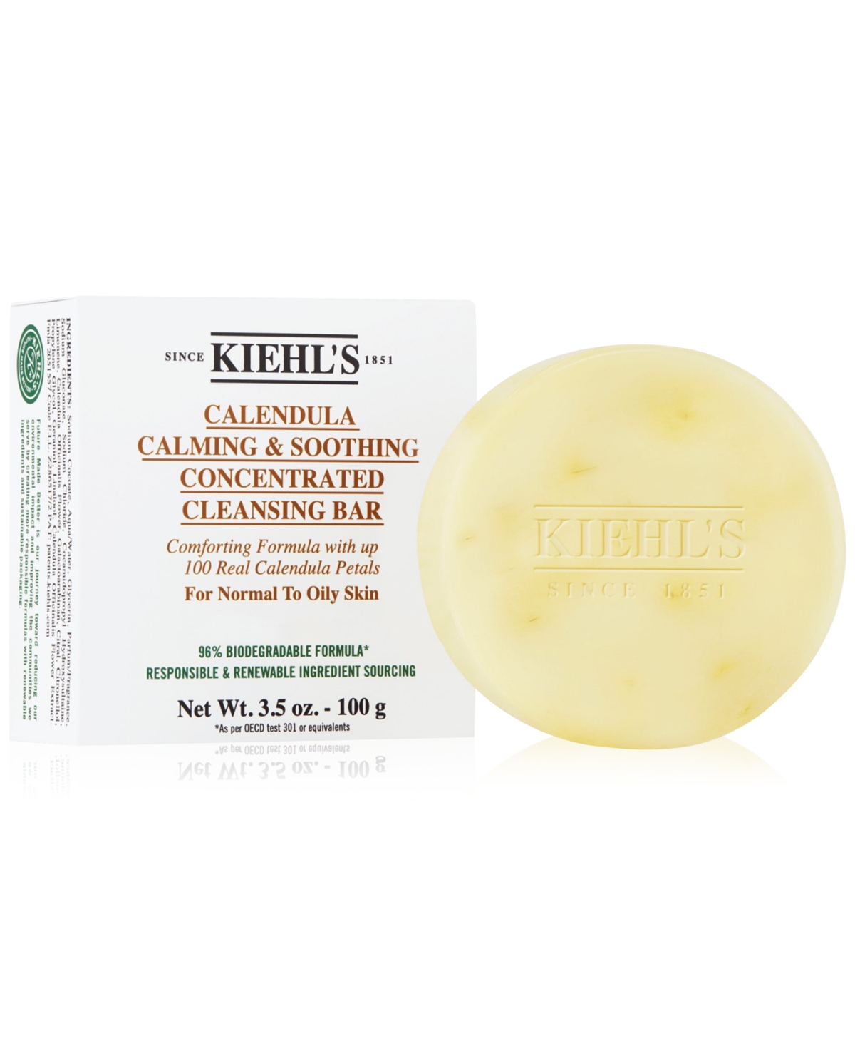 Kiehl's Since 1851 1851 Calendula Calming & Soothing Concentrated Cleansing Bar, 3.5 Oz.