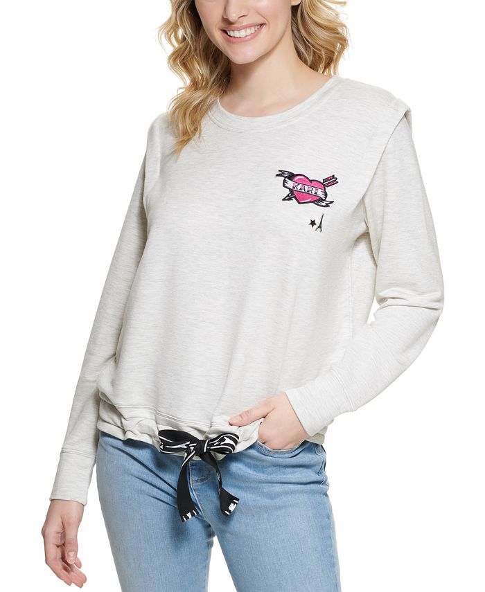 Drawstring sales hem sweatshirt