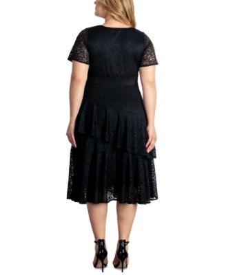 Plus Size Lace Affair Tiered Cocktail Dress