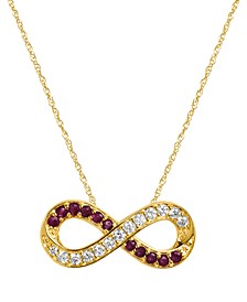 241 WEAR IT BOTH WAYS Ruby (1/5 ct. t.w.) & Diamond (1/5 ct. t.w.) Two-Way Infinity Pendant Necklace in 14k Gold, 17" + 2-1/2" extender (Also in Emerald & Sapphire)