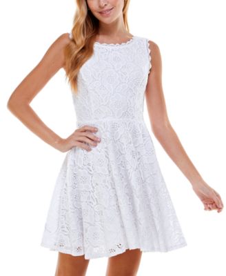 Juniors Lace Fit Flare Dress