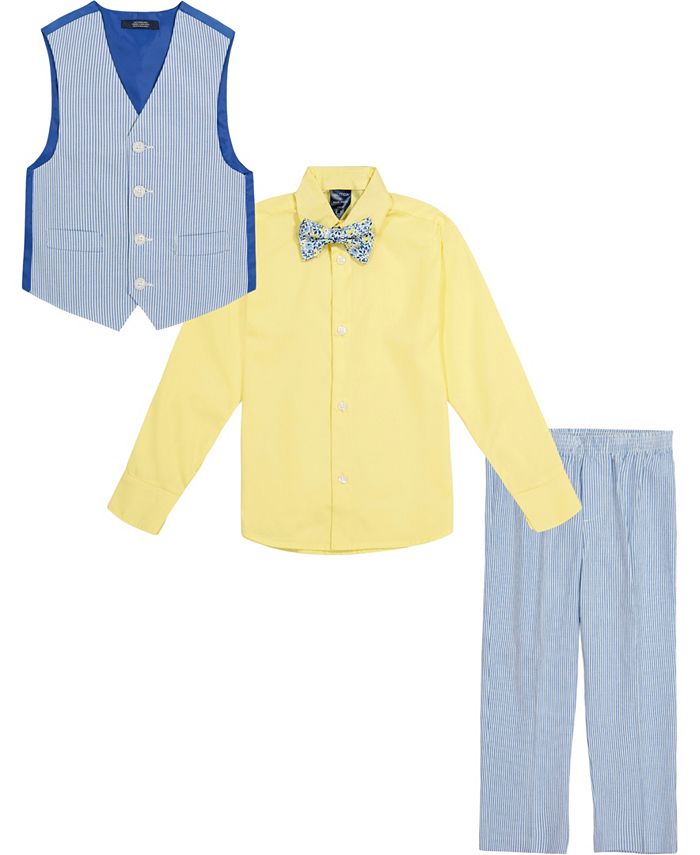 Nautica Little Boys Seersucker Vest Set, 4 Piece Macy's