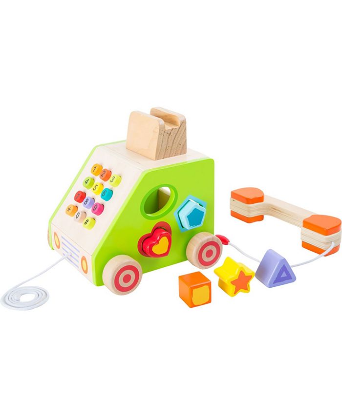 Ambassador Games Small Foot Wooden Toys Telephone Shape Sorter, 7 Piece