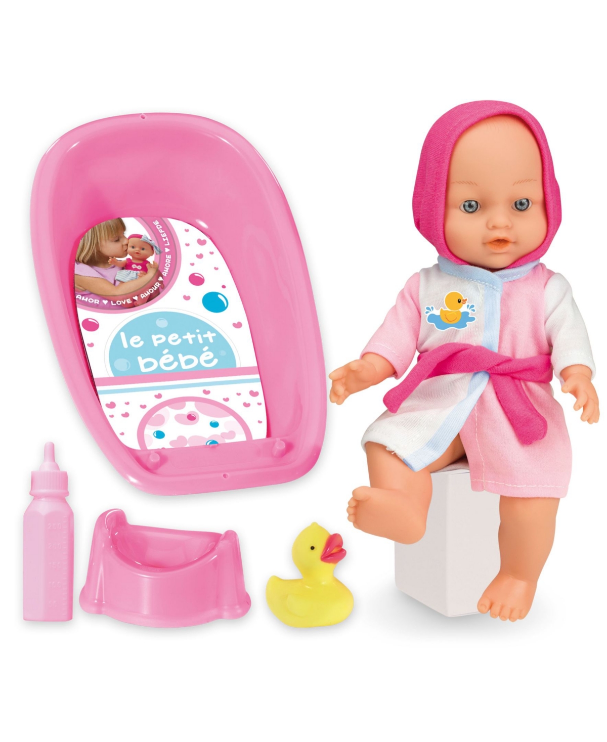 Flat River Group Loko Toys Le Petite Baby Doll Bath Time And Potty Play Set, 5 Piece In Multi