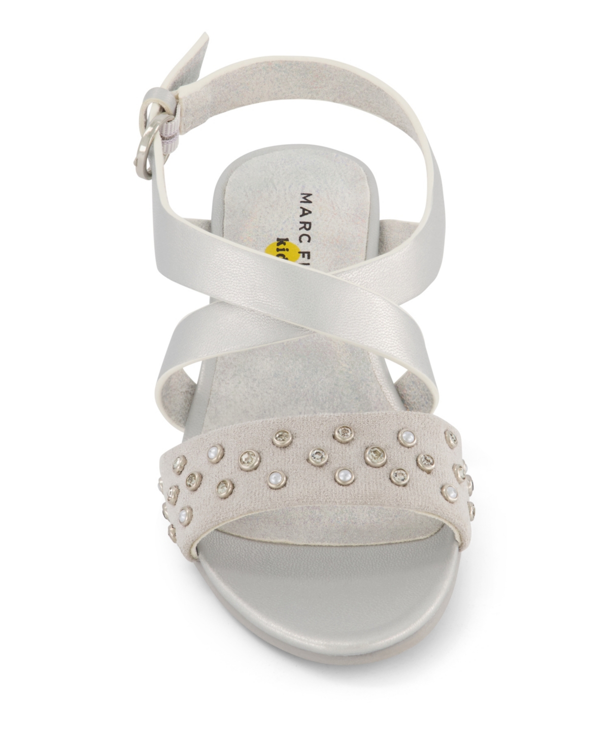 Marc Fisher Little Girls Block Heel Dress Sandals - Silver-tone