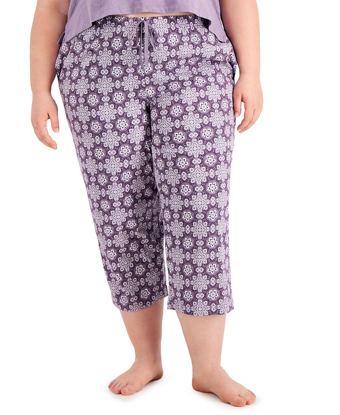 Charter Club Plus Size Cotton Capri Pajama Pants, Created for