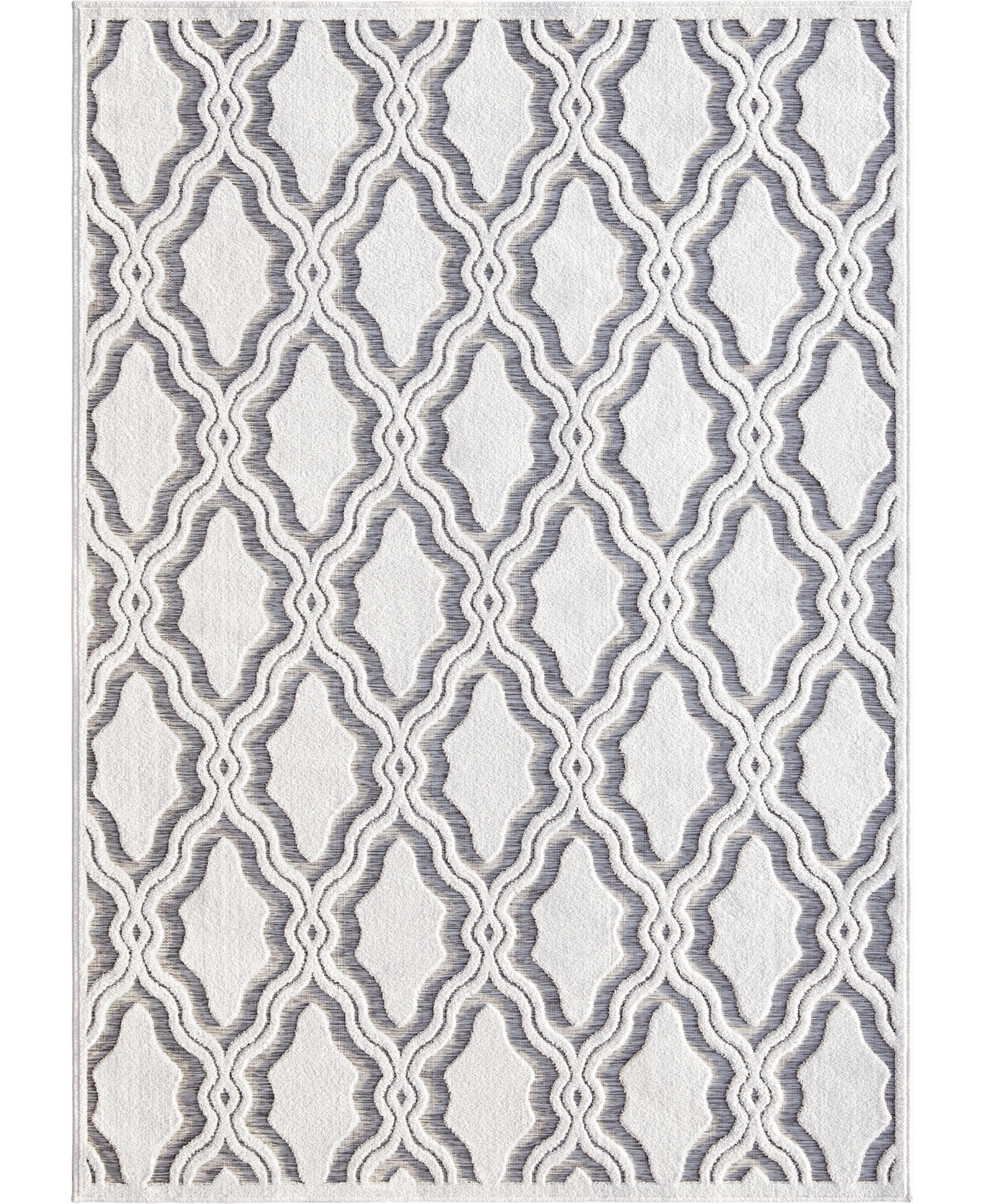 My Texas House Cotton Blossom Trellis 5'2in x 7'6in Area Rug - Ivory, Gray