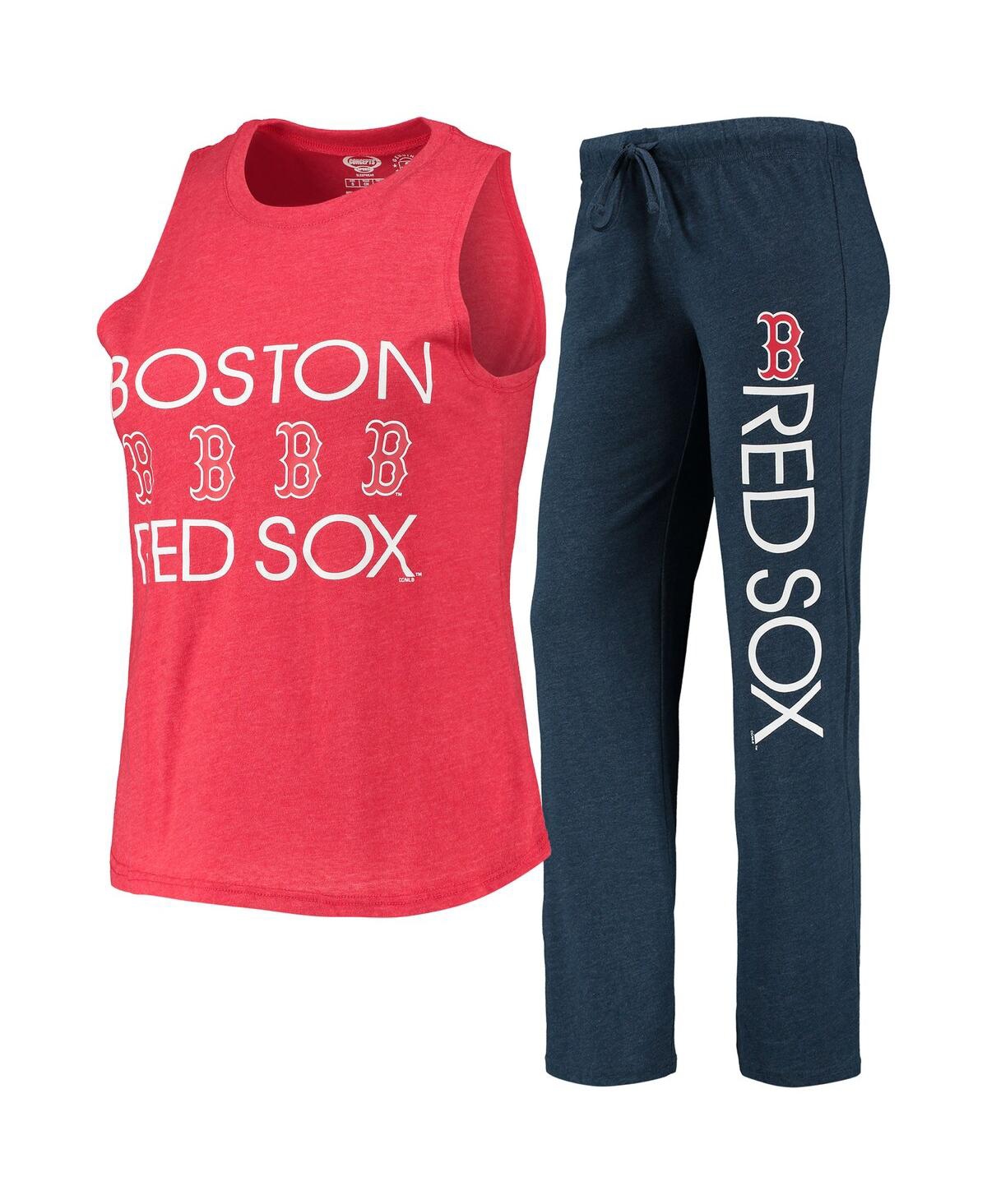 CONCEPTS SPORT WOMEN'S CONCEPTS SPORT NAVY, RED BOSTON RED SOX METER MUSCLE TANK TOP AND PANTS SLEEP SET 
