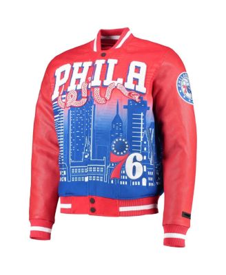 Men's Red Philadelphia 76ers Remix Varsity Full-Zip Jacket