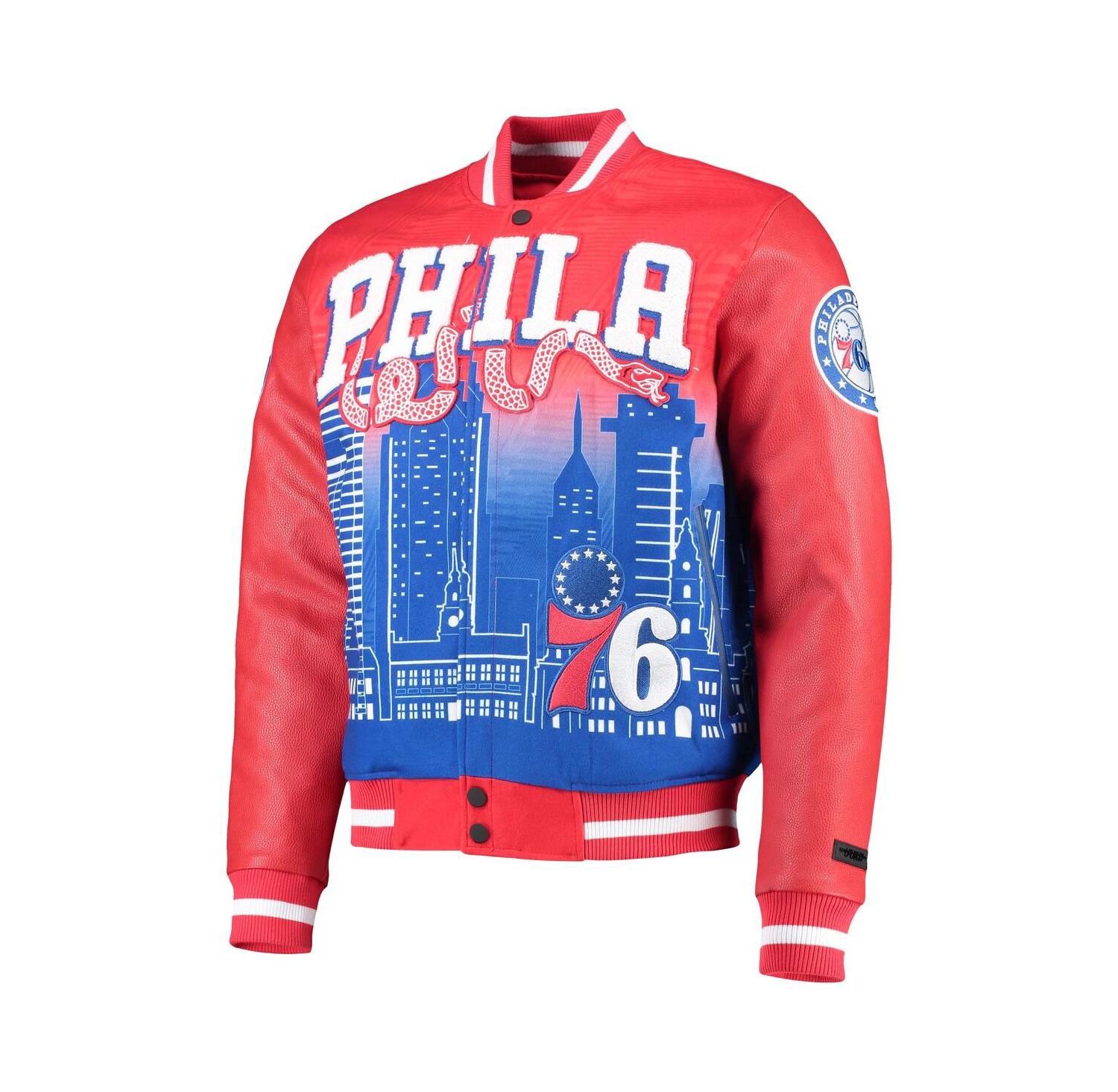 Men's Red Philadelphia 76ers Remix Varsity Full-Zip Jacket